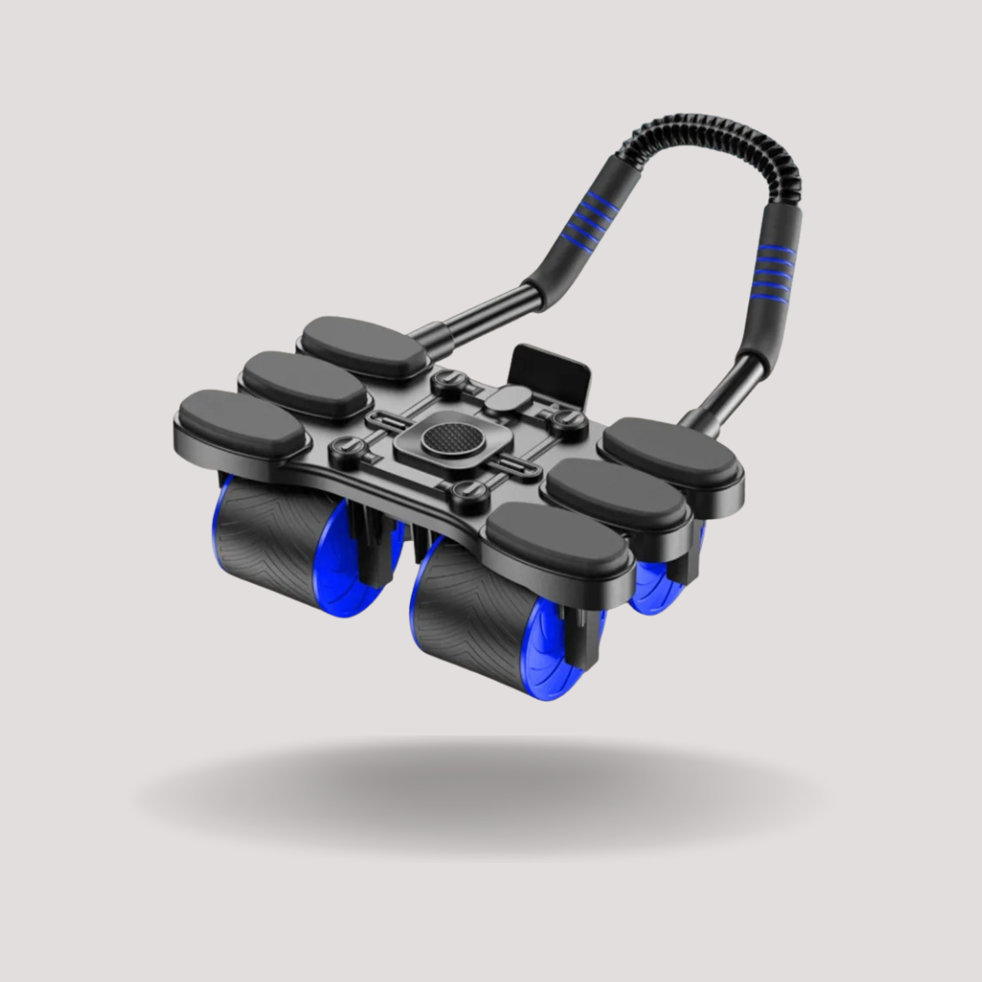 Six-Wheeled Abdominal Exercise Wheel with Smart Brake Technology