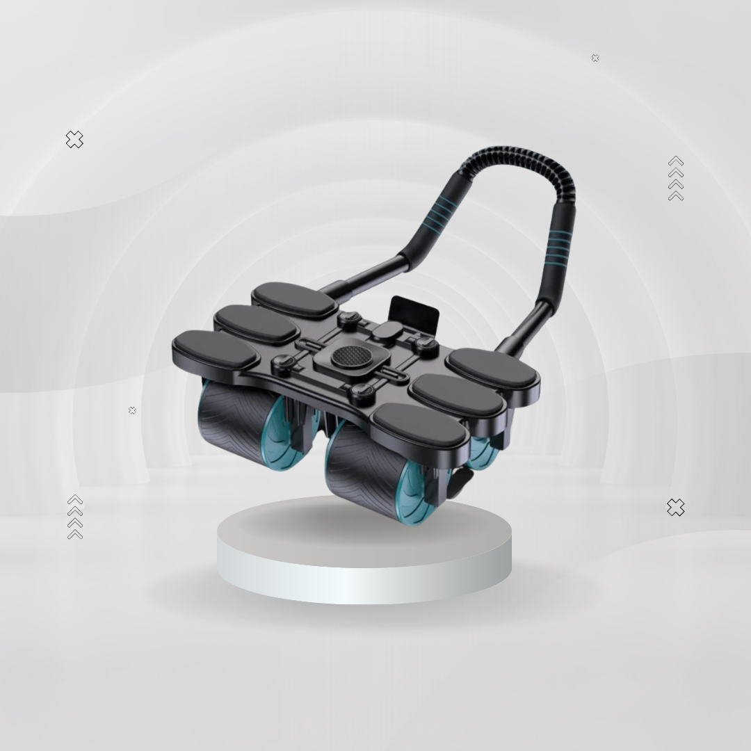 Six-Wheeled Abdominal Exercise Wheel with Smart Brake Technology